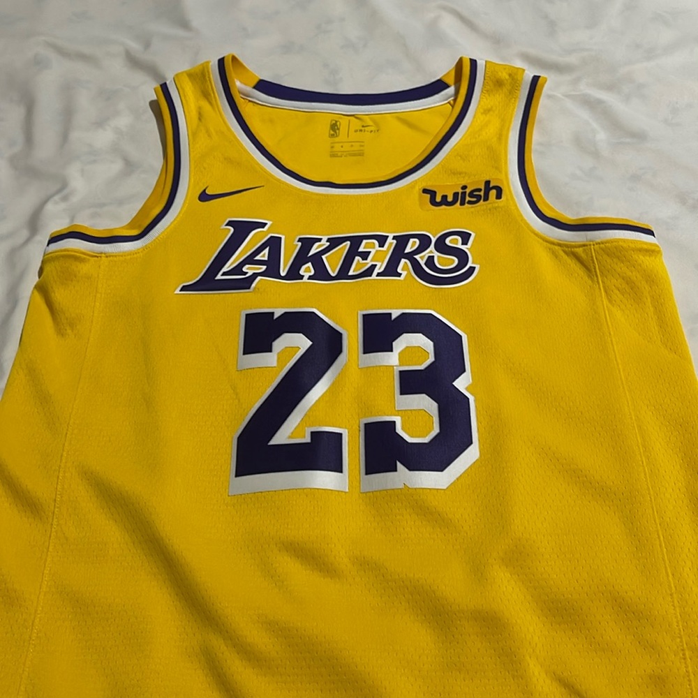 LeBron James gold Nike jersey